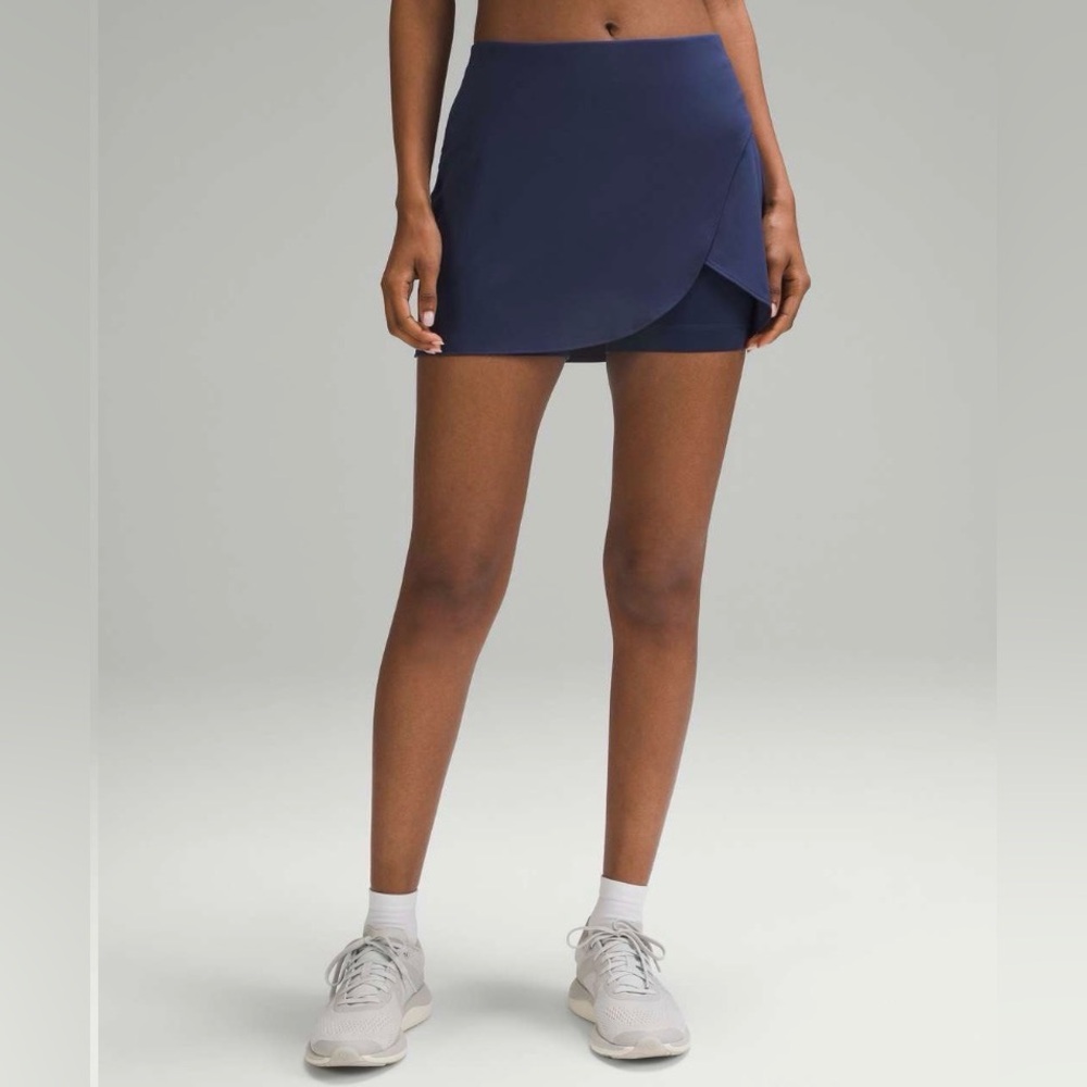 Lululemon High Rise Wrap Tennis Skort in Night Sea